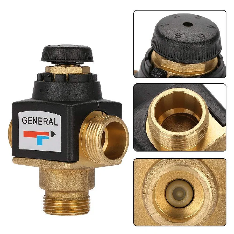 

3 Way Thermostatic Mixer Valve Brass Thermostatic Solar Water Heater Thread Mixing Valve DN20 /25 Male Thread