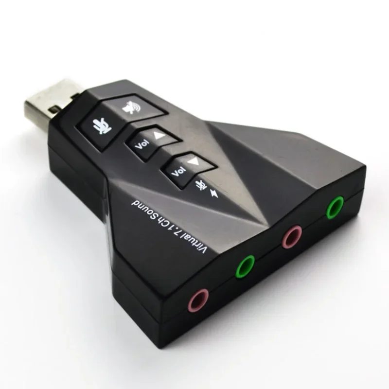 7.1 USB Sound Card External USB Audio Double Adaprter USB To Jack 3.5mm Earphone Micphone for Computer Notebook Win