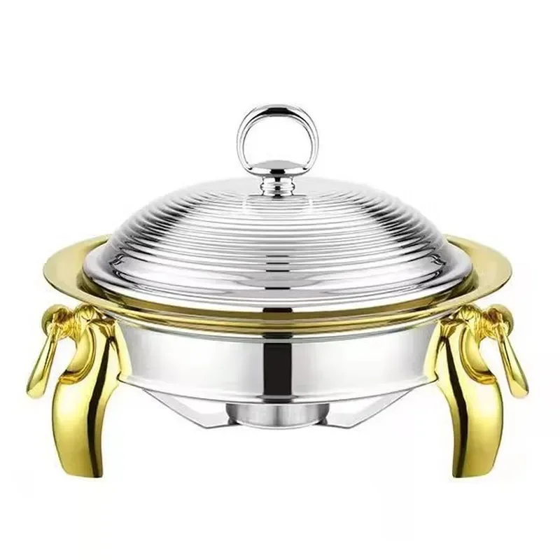 Commercial Stainless Steel Dry Pot Stove Three Layer Hammered Pattern Shallow Soup Cooker for Bullfrog Spicy Hot Pot