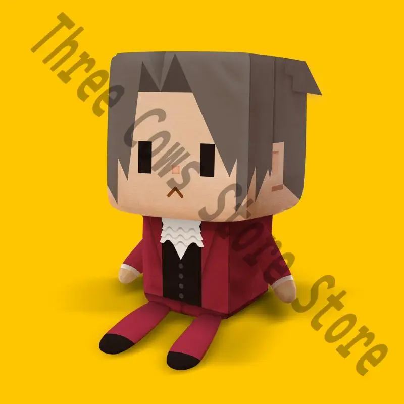 Anime ace advogado milhas edgeworth cosplay kawaii quadrado brinquedos de pelúcia bonecas fofas ornamento tetragonum maumet mascote lembrança