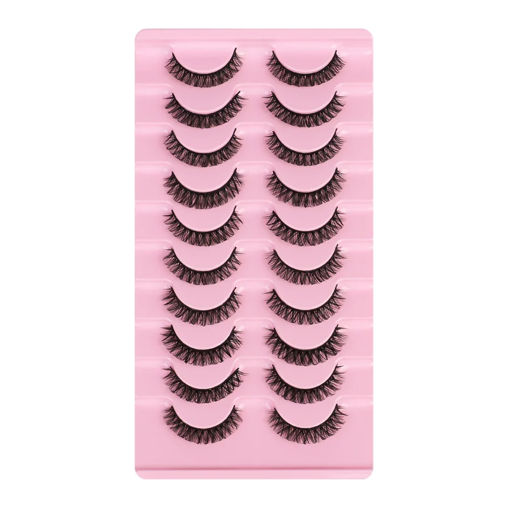 10 par rzęs D Curl Russian Lashes 3D Mink Eyelashes Puszyste rosyjskie rzęsy wielokrotnego użytku