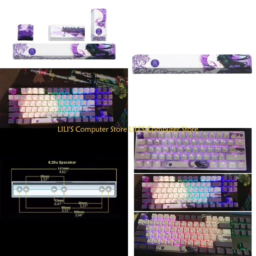 

A52B PBT Five Sides Dye-subbed Keycap Space Bar 6.25u Esc Entre Keys 4 Keys