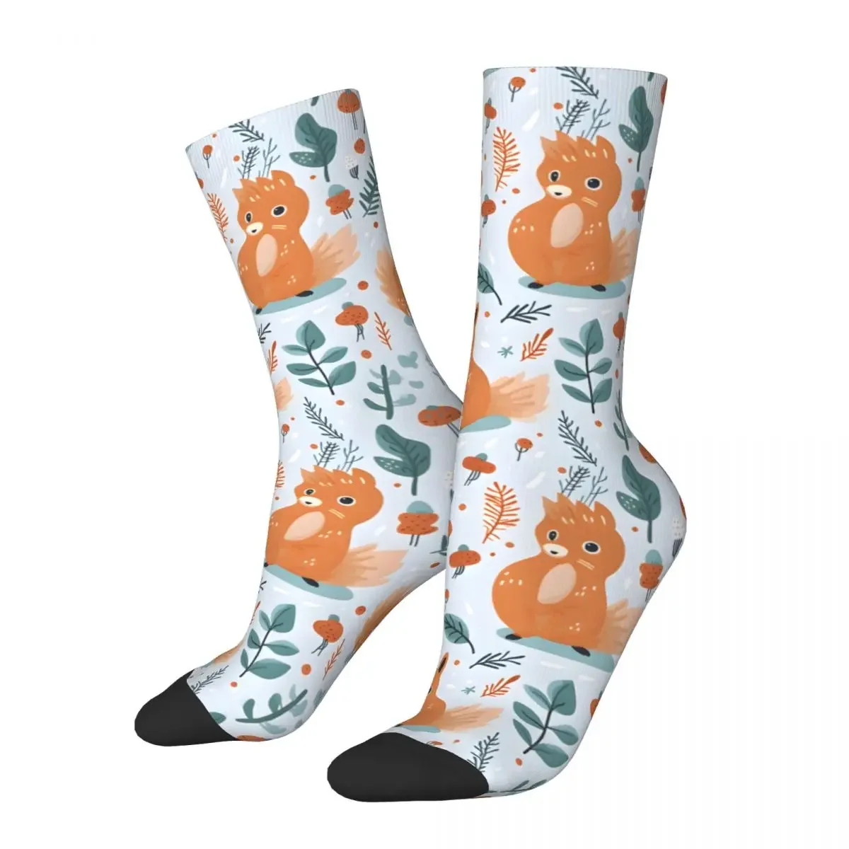 

Squirrel Pattern #2 Abstract Forrest Men's Socks Vintage Harajuku Street Style Novelty Seamless Crew Sock