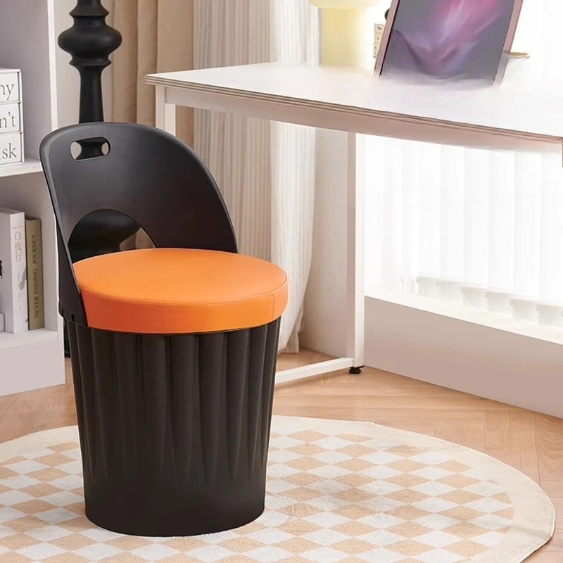 Plastic Storage Dining Chair Thickened Stackable Commercial Chair with Backrest Modern Minimalist