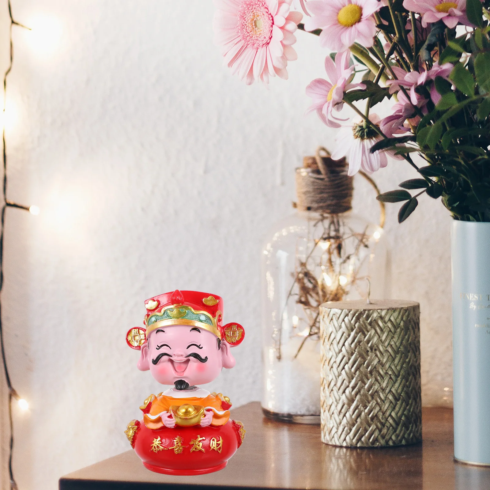 

Shaking Head God of Fortune Resin Craft Decoration for Car Home Office Desktop Unique Chinese New Year Gift 2022