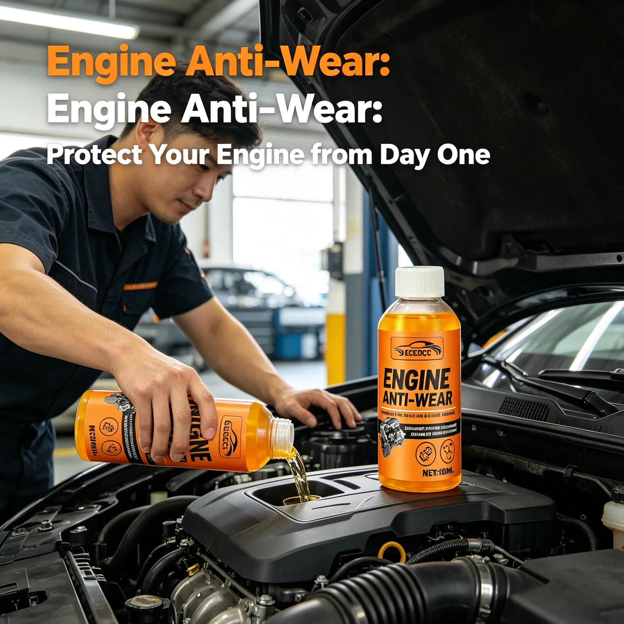 Engine Protection Noise Reduction Additive Advanced Anti-Wear Formula Direct Add To Oil System Seal Cracks Reduce Vibration Exte