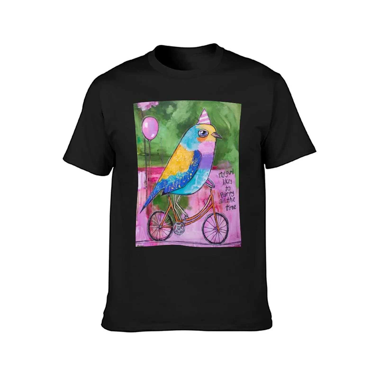 The Party Bird! T-Shirt summer tops blacks customs korean fashion t shirts for men