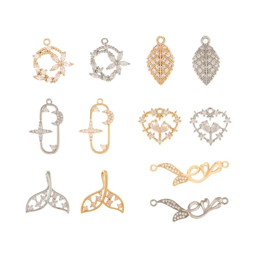 

Cordial Design 50Pcs CZ Charms/DIY Accessories/Connectors/Copper Pendant/Various Shape/Hand Made/Jewelry Findings & Components