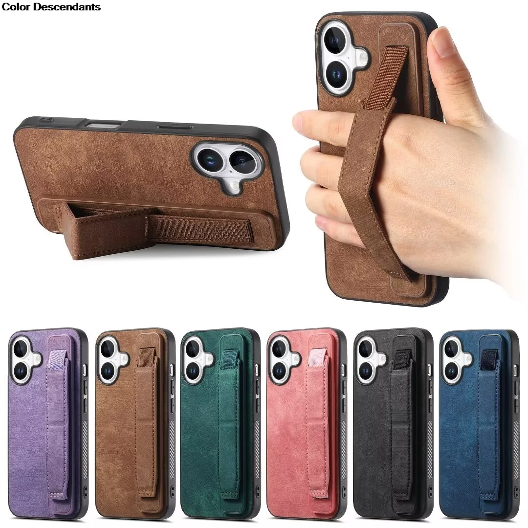 Wristband Case For VIVO Y35 Y30 Y20 Y17 Y16 Y15 Y12 Y11 Y10 Y3 Y02 Luxury Leather Wrist Strap Shockproof Anti Drop Back Cover