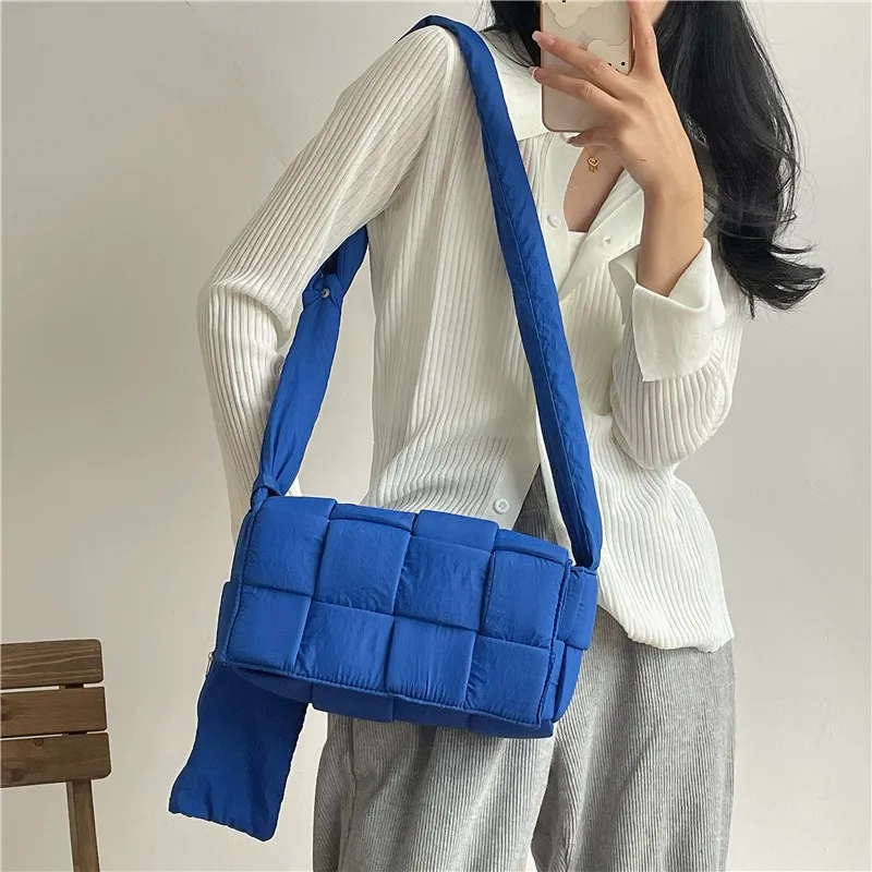 

Weave Cotton Women Shoulder messenger Bags Brand Designer Luxury ladies Handbags and wallet Down female satchel Sling bag bolsa