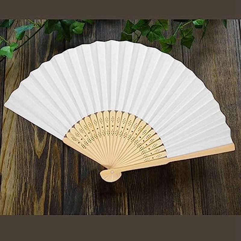 

DIY Paper Folding Fan Bamboo Hand Held Fan Handheld Folded Fan For Kids Drawing Handheld Paper Fan