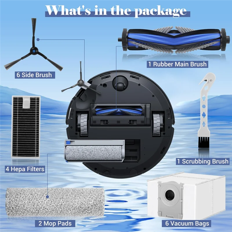

A69evacuum Robot Accessories For Ecovacs Deebot X8 Pro Omni/X8 Omni-Main Brush, Filters, Side Brushes, Dust Bags