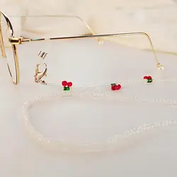 New Fashion Beads Mask Glasses Cherry Rice Beaded Eyewear Chains Face-Mask Holder Glasses Chain Mask Lanyard Women Jewelry