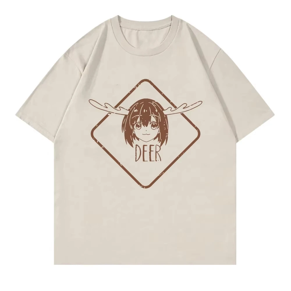New Anime My Deer Friend Shikanoko Noko Nokotan T Shirt Harajuku T-Shirt Unisex Casual Short Sleeve Tops Graphic Vintage Clothes