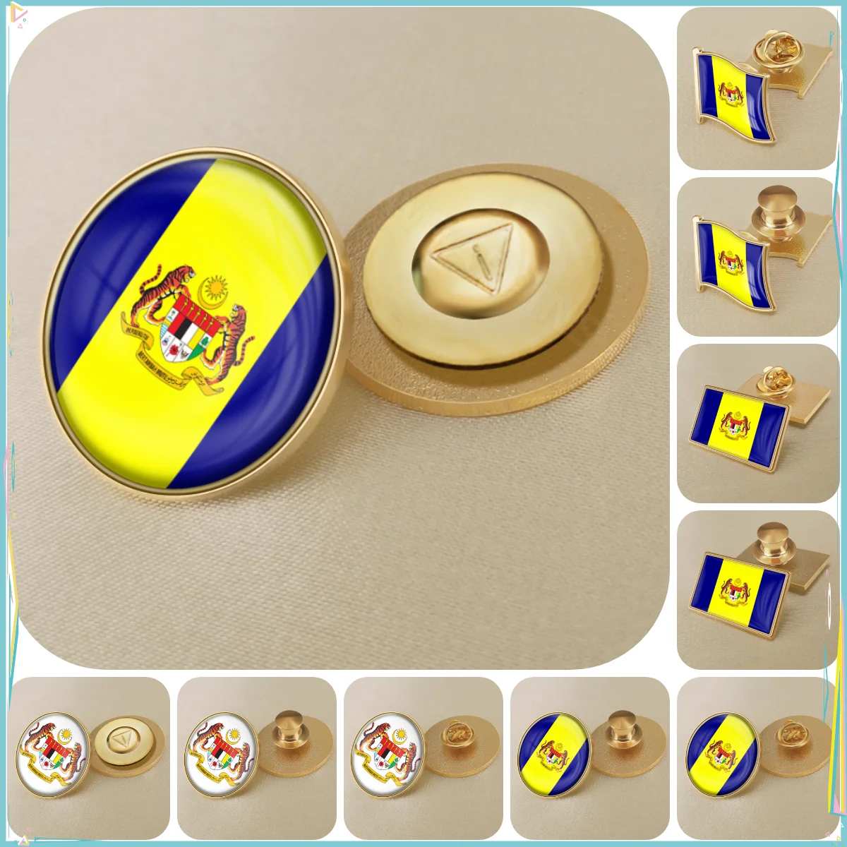 Putrajaya of Malaysia Flag National Emblem Brooches Badges Lapel Pins