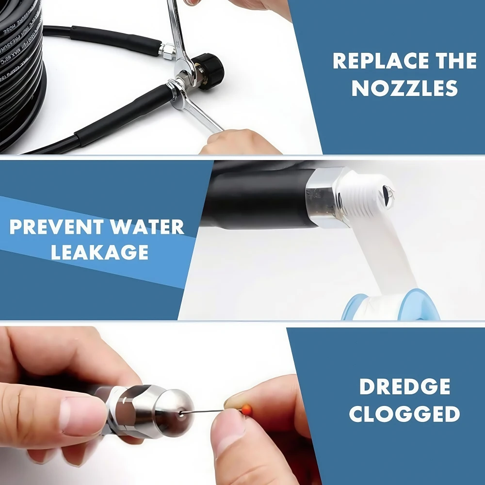 2 ~ 50m 1/4 بوصة NPT الضغط التنظيف آلة خرطوم 5800 PSI الصرف التنظيف خرطوم دوار الصرف الصحي الفوهة