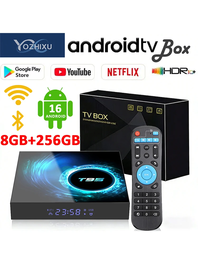 2026 Nieuwe Android TV Box T95 Allwinner H616 Android 16 8GB+256GB Dual Wifi BT5.4 Ultra HD Smart Home Theater TV Box Media Player - afbeelding 2