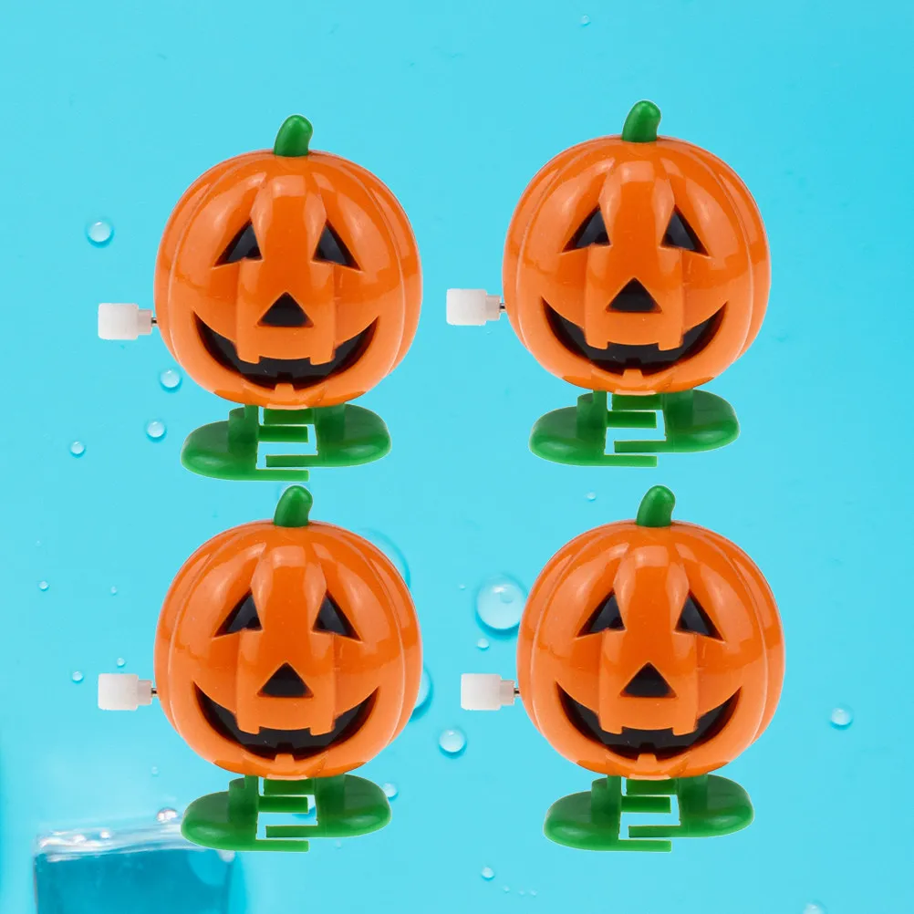 

Набор из 4-х заводных тыкв-смайликов на Хэллоуин, подарок для детей, безопасный и яркий, для совместного досуга