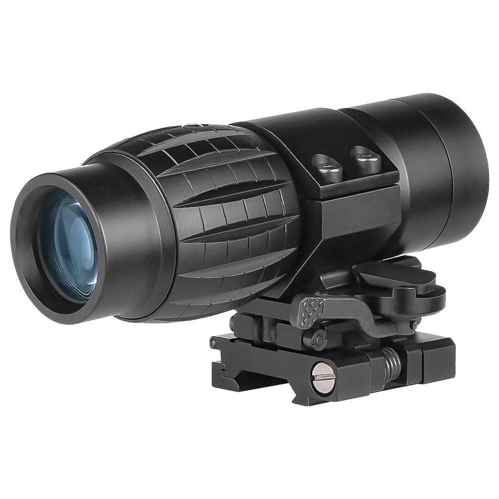 SPINA OPTICS المكبر التكتيكي 3X لنطاق بندقية الرؤية ذات النقطة الحمراء مع ملحقات الصيد القابلة للطي إلى الجانب