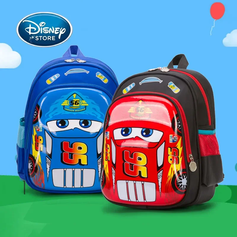 Disney Cars 2 Lightning McQueen Rucksack Büchertasche 3D Cartoon Anime Junge Schultasche Rucksack Geburtstagsgeschenk für Kinder