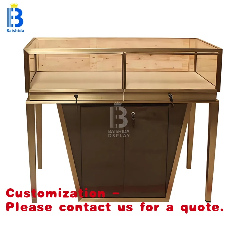 

Эксклюзивная витрина из стекла на заказ с LED-подсветкой для демонстрации ювелирных изделий (колье, серьги) в магазине или киоске.