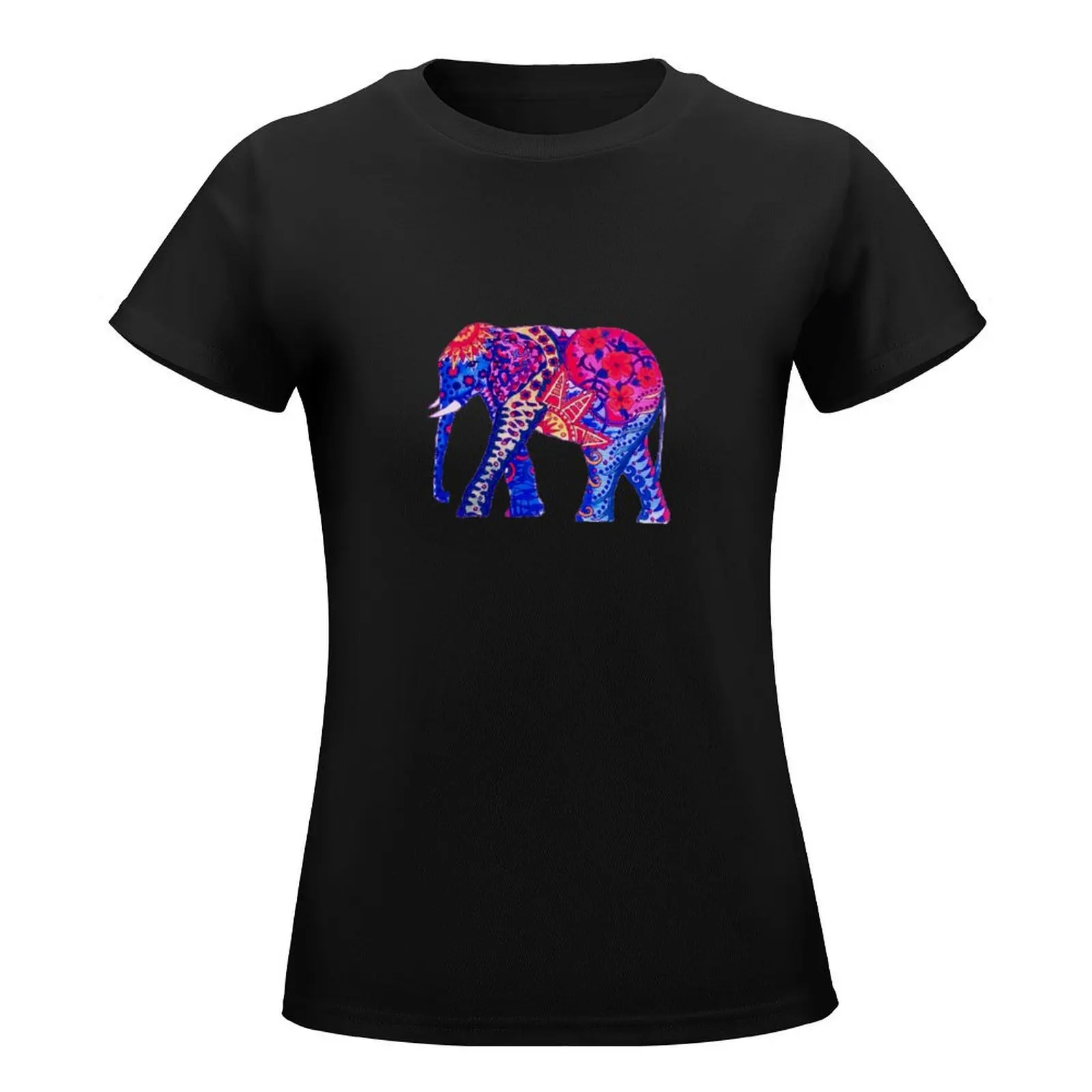 Colorful Elephant T-Shirt aesthetic clothes blacks graphics sublime t shirts for Women graphic