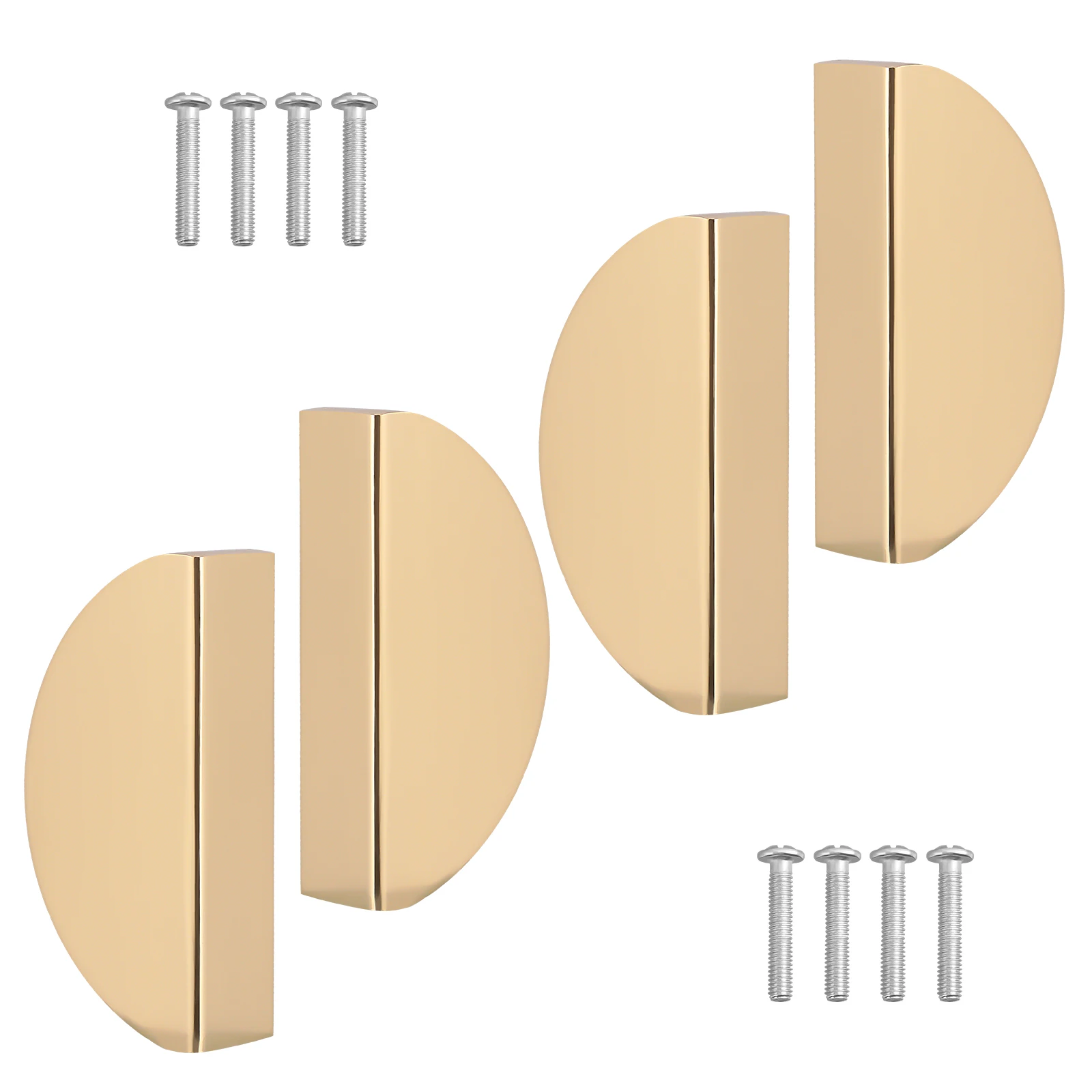 

4pcs Semi Circle Copper Handles Durable Semicircle Drawer Knobs Door Knobs Cabinet Dresser Wardrobes Bathroom Office Hardware
