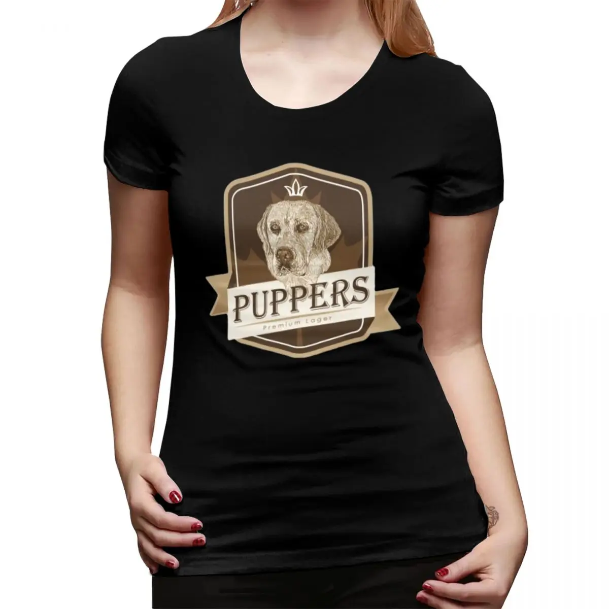 Puppers, T-shirt da birra preferita ufficiale di Wayne per donna Girocollo Streetwear T-shirt da donna a maniche corte