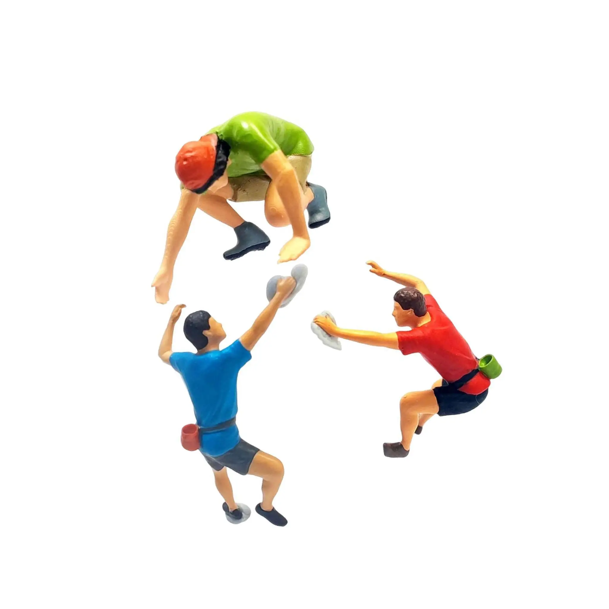 3Pcs 1:87 Rock Climbing Figure Diorama Scenery Collections Garden Decoration