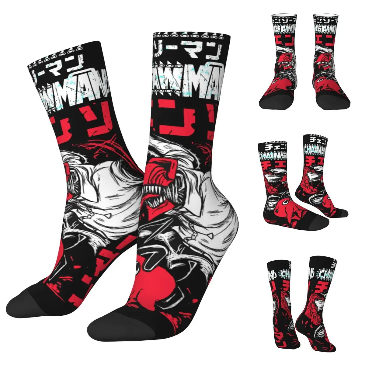 Anime Chainsaw Man Acid Men and Women printing Socks,fashion Applicable throughout the year Dressing Gift