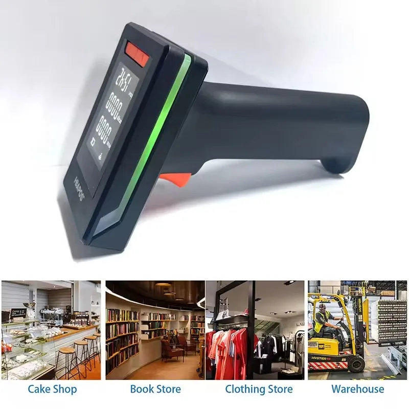 Wireless Bluetooth Barcode Scanner with Display 1D 2D Handheld USB Book Scanner Reader for Library and Classroom