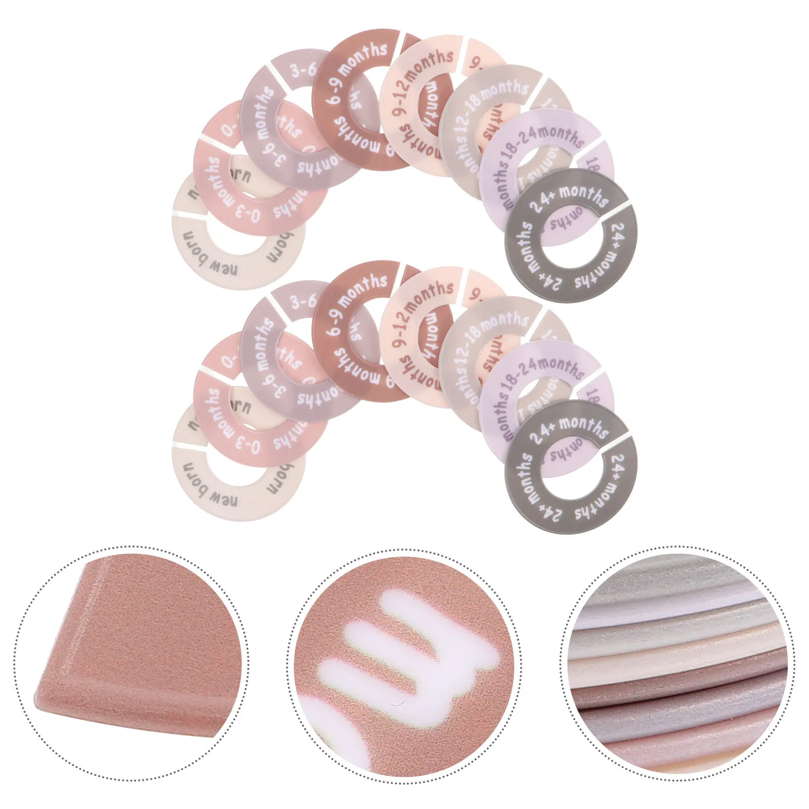 

1Set Plastic Baby Clothes Dividers Round Closet Size Markers 0-24 Months Nursery Organizer Wardrobe Separator Labels