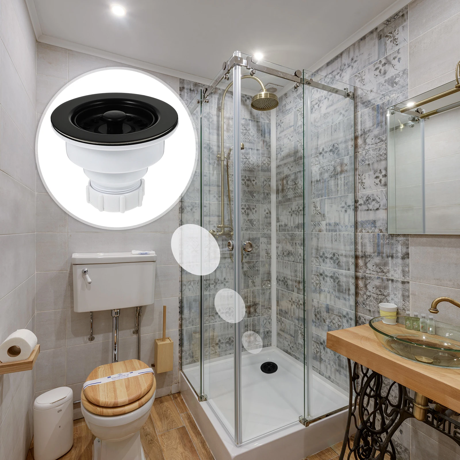 

Brass Sink Strainer Durable Non Rust Drain Stopper Kitchen Bathroom Protector ABS Material Tightening Screws Easy Clean