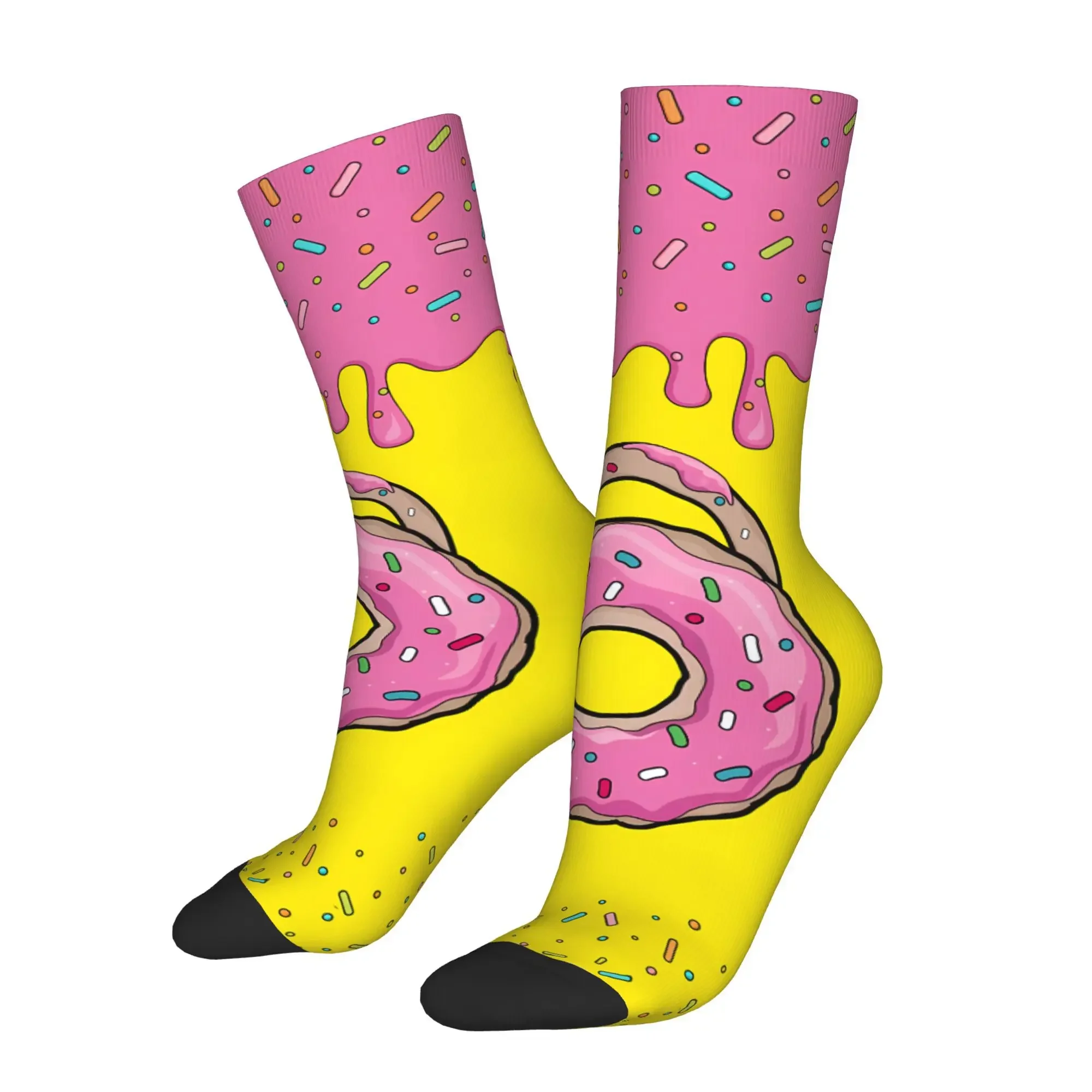 

Funny Happy Men's Socks Donuts Pattern Retro Harajuku Street Style Casual Crew Sock Gift Pattern Printed