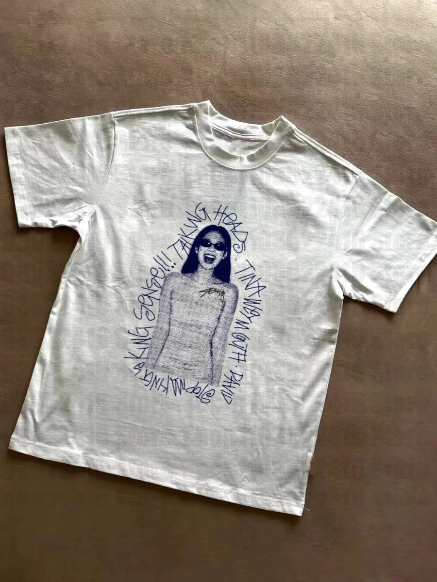 

Korean Vintage Print Women Crop Tops Short Sleeves Hipsters Hip Hop Streetwear Y2K Clothes Causal Basic Wild Comfortable T-shirt