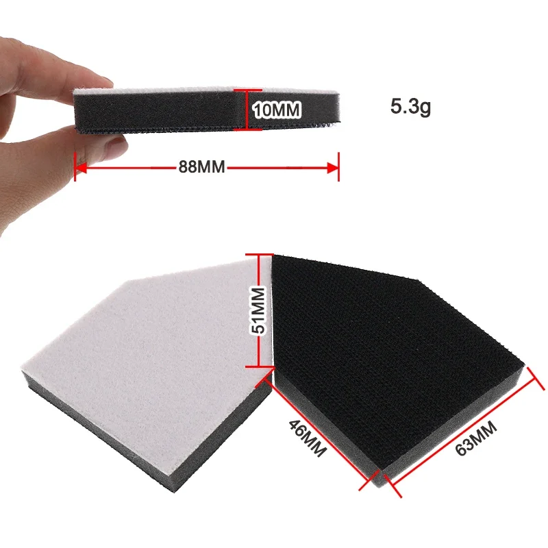 63*88MM Hook and Loop Interface Pad Kit 2Pcs Professional Foam Sanding Pads for Orbital Sander for Polishing and Grinding