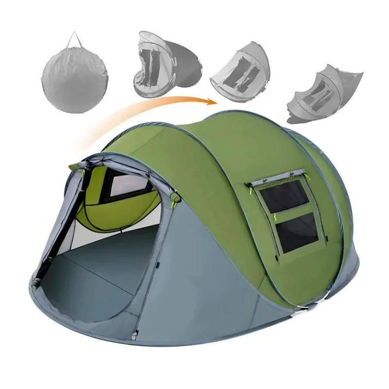 YOUSKY 4 Person Easy Pop Up Tent Waterproof Automatic Setup 2 Doors-Instant Family Tents for Camping Hiking & Traveling