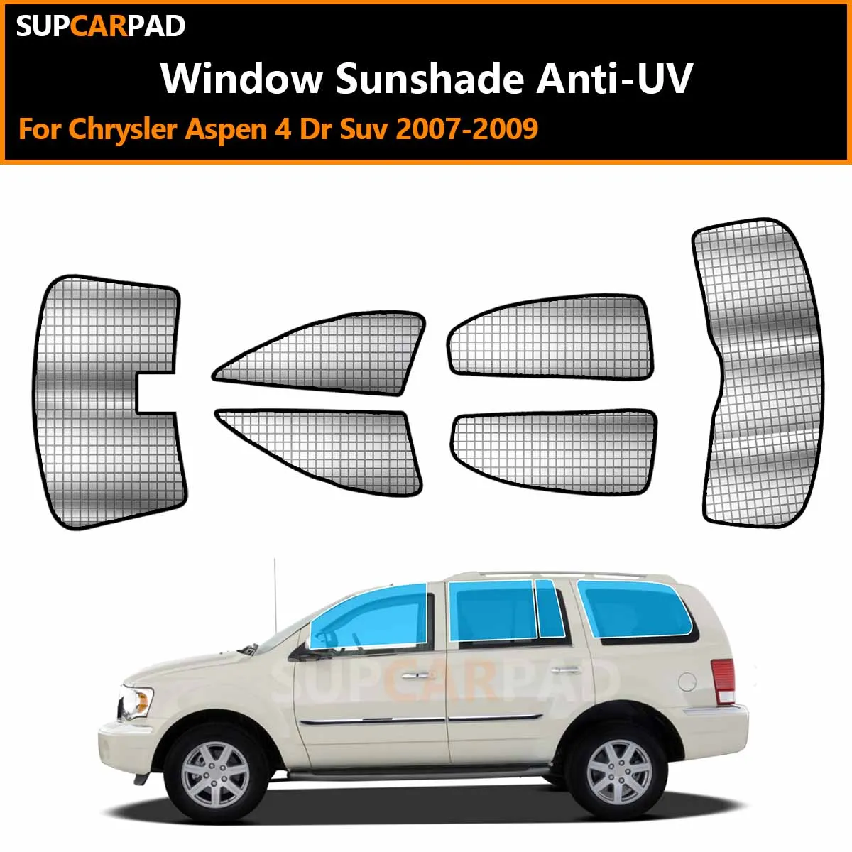 For Chrysler Aspen 4 Dr Suv 2007-2009 Custom Car Window Sunshade Anti-UV Car Sun Window Visors Sunshade Covers Accessories