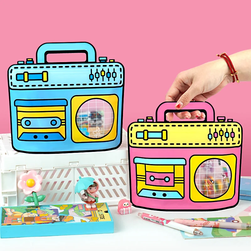 Bolsa de aperitivos con cremallera en forma de Radio Retro, bolso de Festival sellado bonito para niños, recuerdos de fiesta de cumpleaños, embalaje de galletas y dulces, 20/50 Uds.