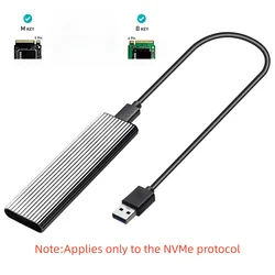 M2 SSD Case NVME Enclosure M.2 To USB 3.1 SSD Adapter For NVME PCIE  M/B Key 2230/2242/2260/2280 For NVME PCIE