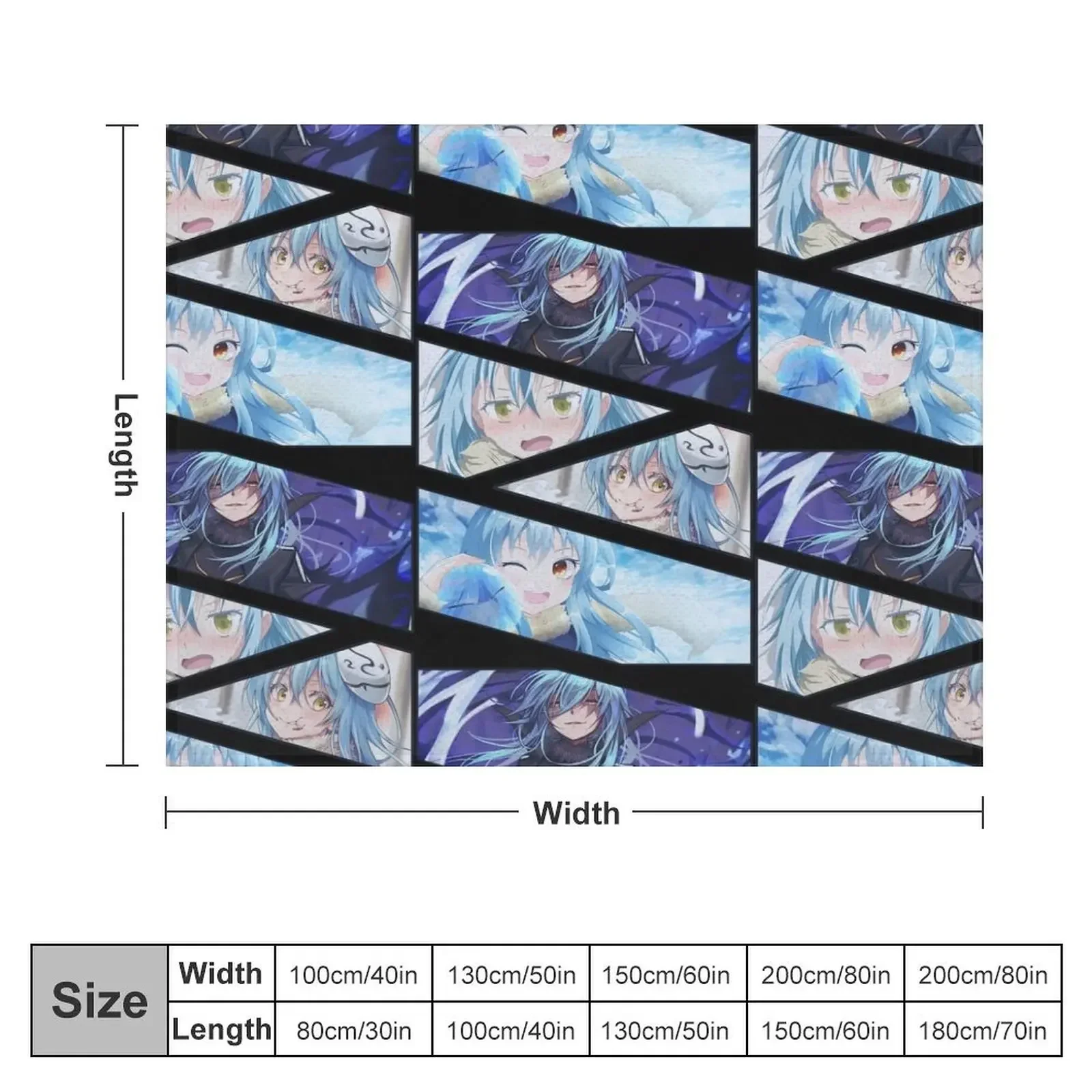 Rimuru Tempest Manga Panel Design Throw Blanket Warm Flannel Fabric Blankets