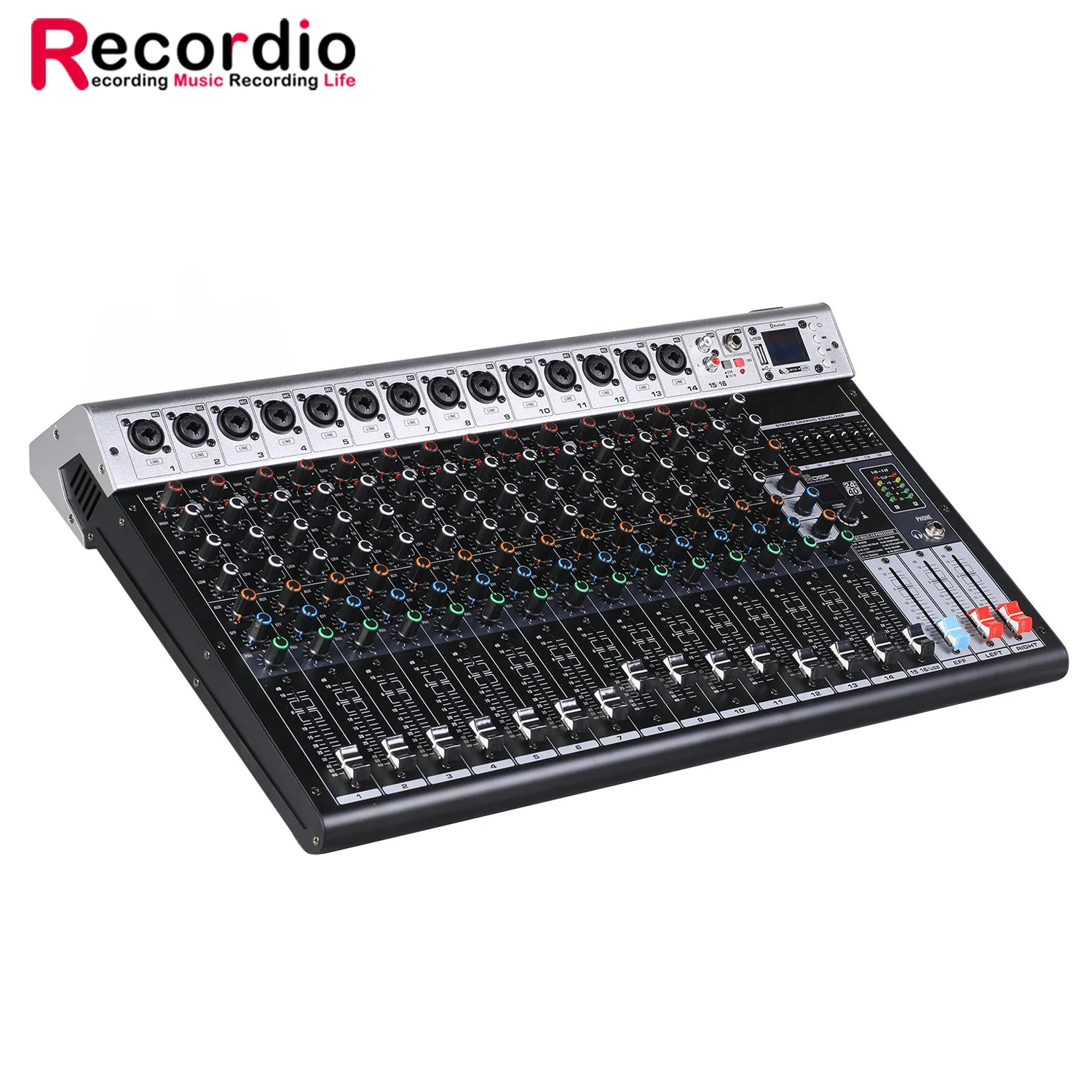 

GAX-GBR16 Multi-Function 16-Channel Mixing Console With 7-Band Equalizer And 99 DSP Effects Suitable For Stage Performance