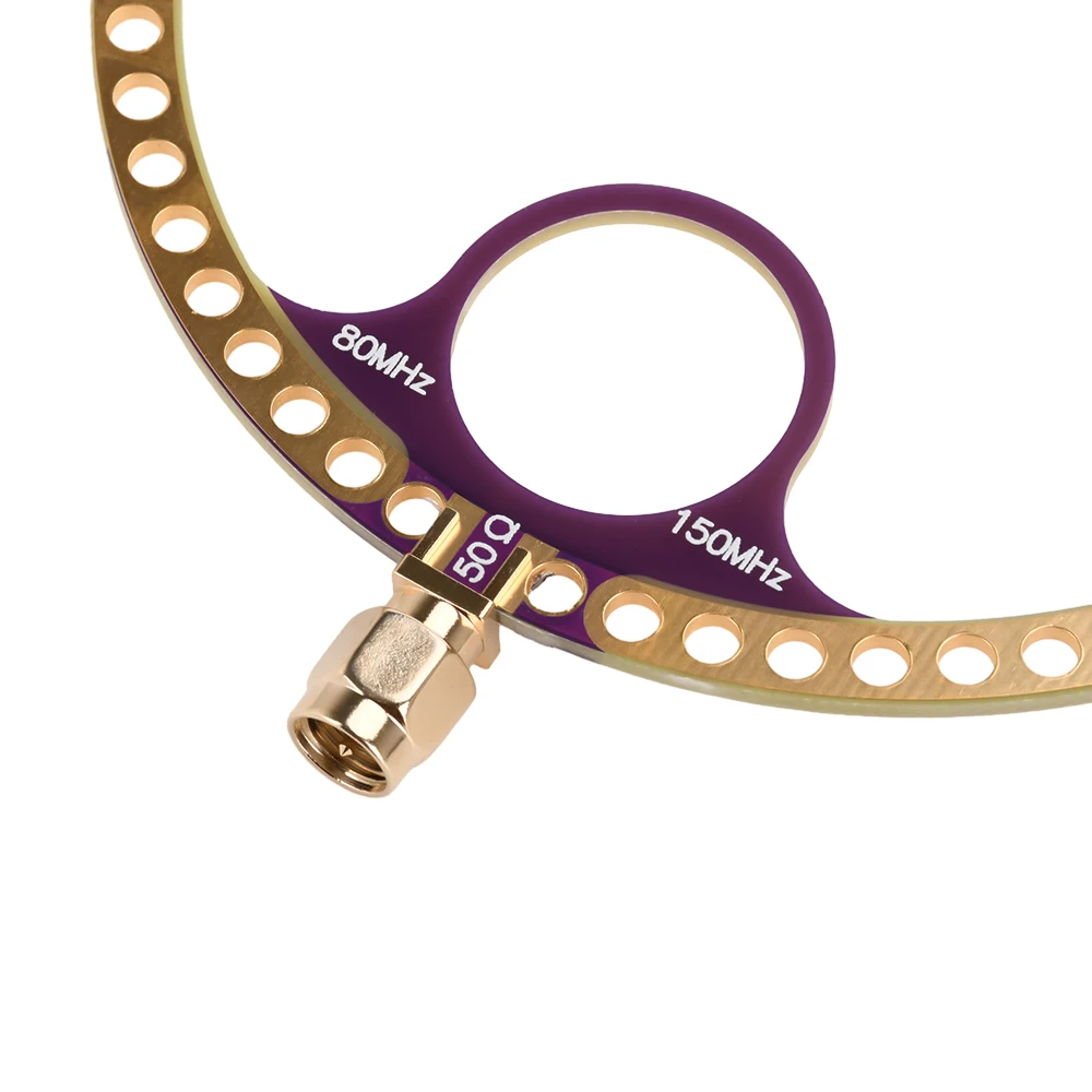 2PCS UV UHF Mini High Frequency Loop Antenna Module SMA Male Female Pin 400M-470MHz+VHF FM 80M-150MHz Small Loop Antenna Set