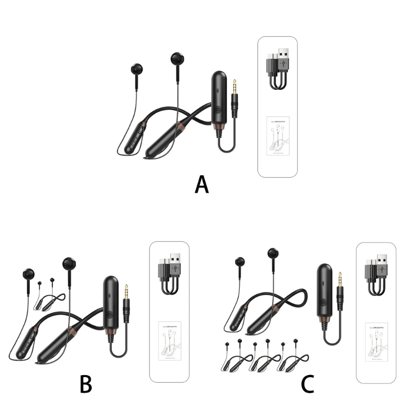 Quality Wireless Microphone Earpiece 2.4GHz Wireless in Ear Monitor System Neckband for Studio Recording Event