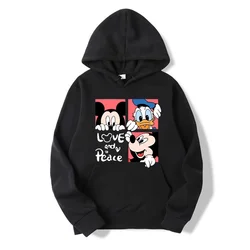 Disney Mickey Mouse Minnie Mouse Woman Hoodie Cartoon Anime Women Pullover Casual Autumn Winter Couple Oversized Sweatshirts