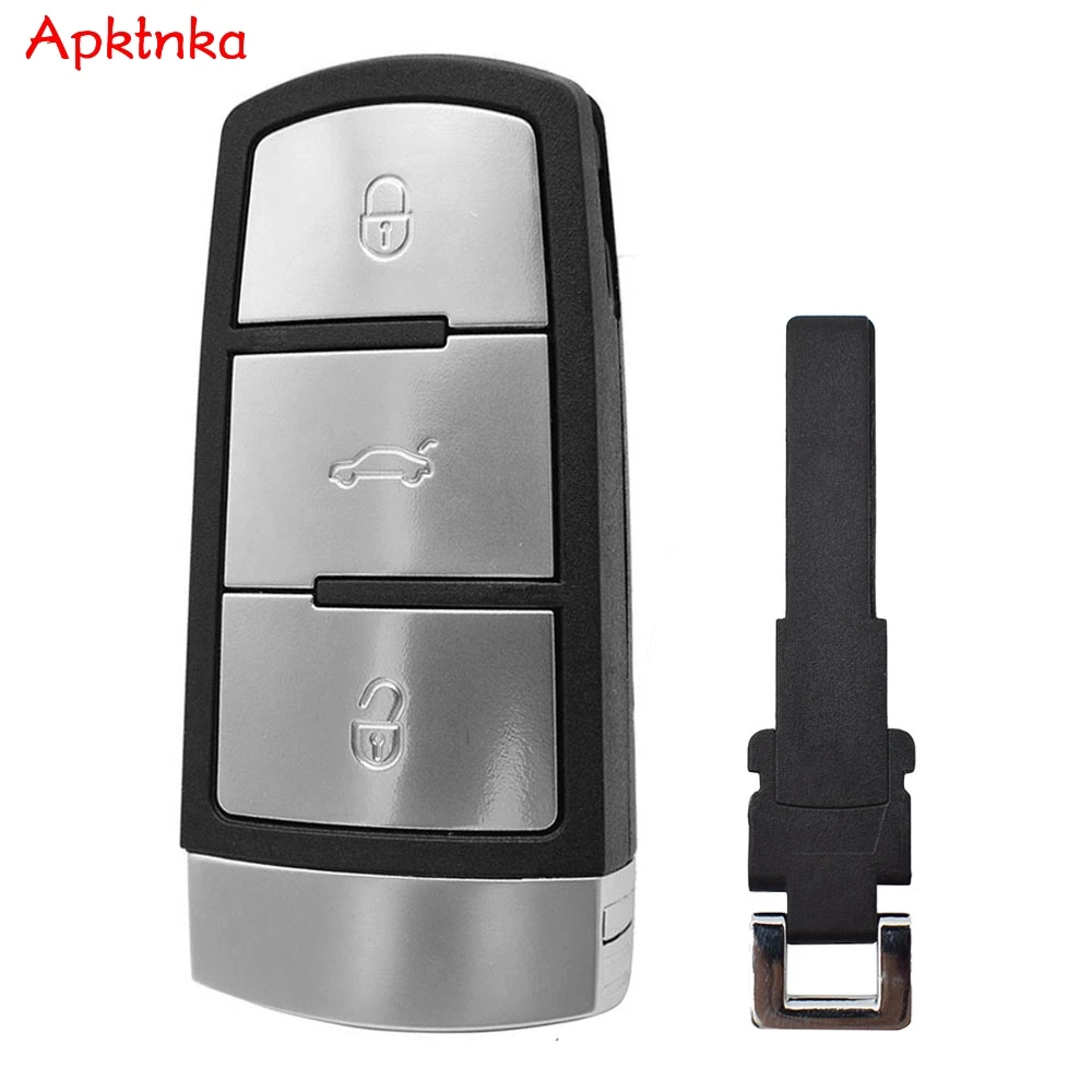 

APKTNKA Car Remote Key Shell Case For Volkswagen CC VW Passat B6 3C B7 Case 3 Button Key Fob Replacement Repair Kit