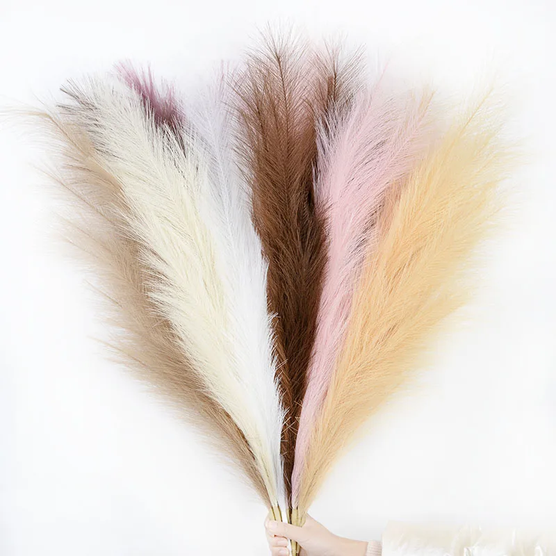 110cm Artificial Pampas Grass Fake Plants Fluffy Reed Flowers Bouquet For Wedding Home Decoration Birthday Party Decor Supplies