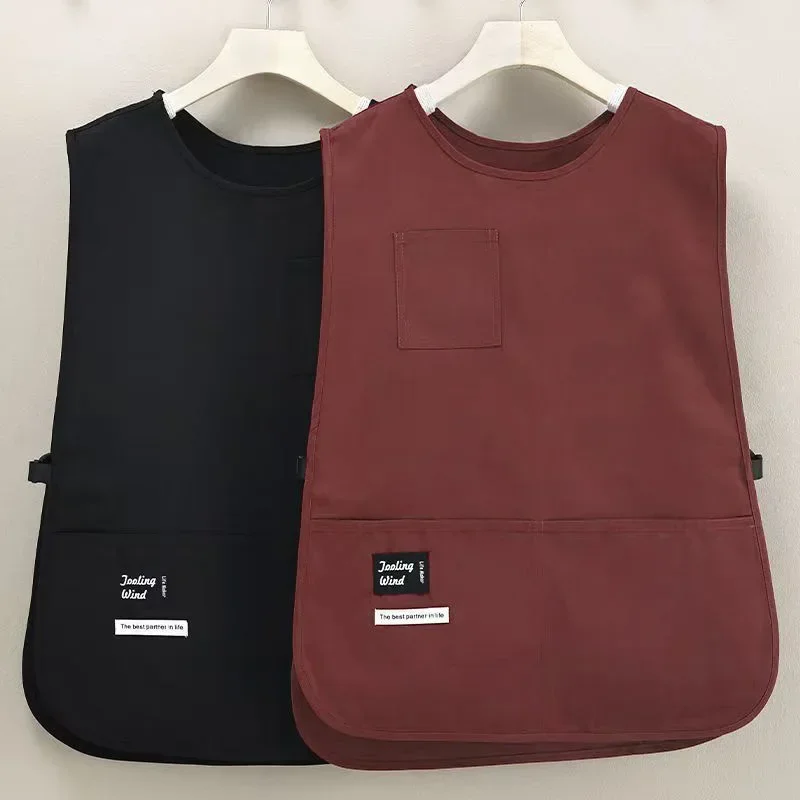 Waterproof Stain-Resistant Apron Breathable Anti Dirty Sleeved Apron Multipurpose Nylon Vest Style Kitchen Aprons