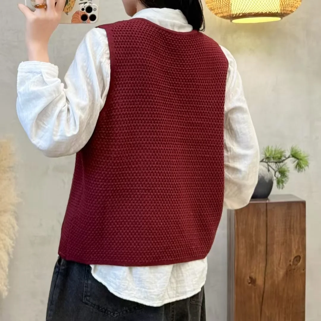 ربيع جديد Sle المرأة ort Svel V-Ne غزل القطن سترة سترة مشغولة من الصوف عادية تانك القمم تخفيف Faion #5