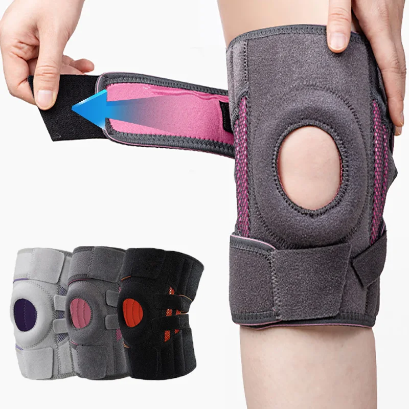 

Adjustable Knee Pads and Pressure Silicone Anti Slip Design of the Sports Knee Brace Side Stabilizer for Running Hiking Outdoor